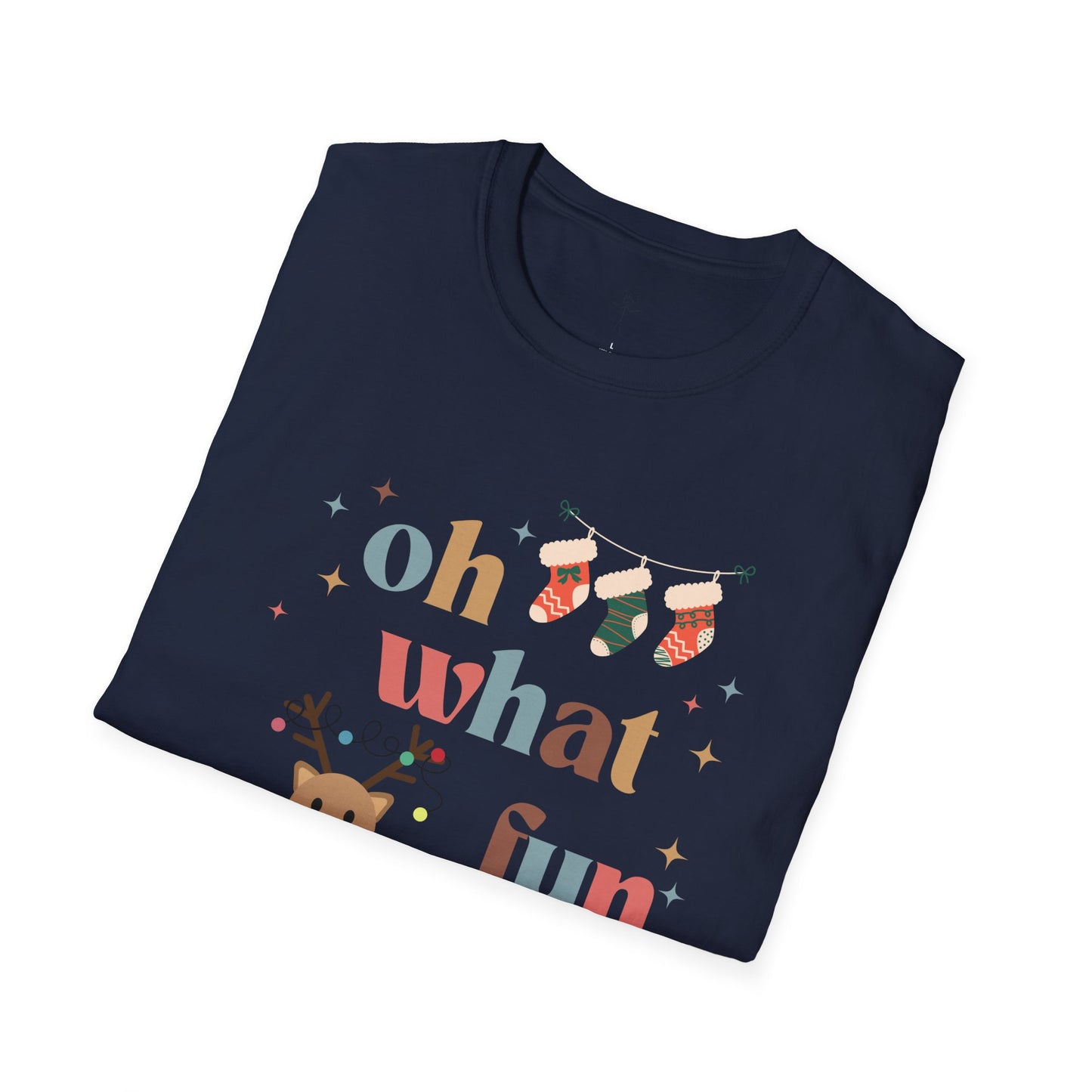 OH WHAT FUN reindeer Softstyle T-Shirt