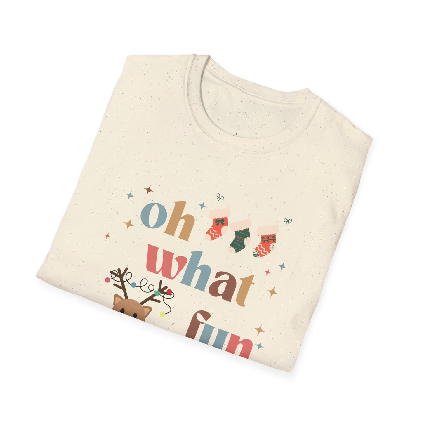 OH WHAT FUN reindeer Softstyle T-Shirt