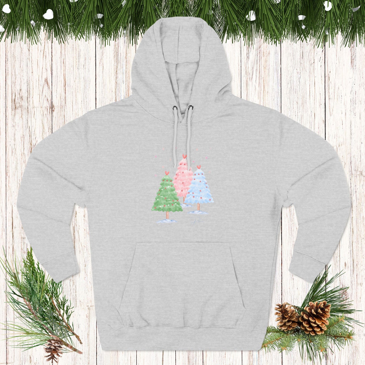 CHRISTMAS TREE PEACE Three-Panel Fleece Hoodie