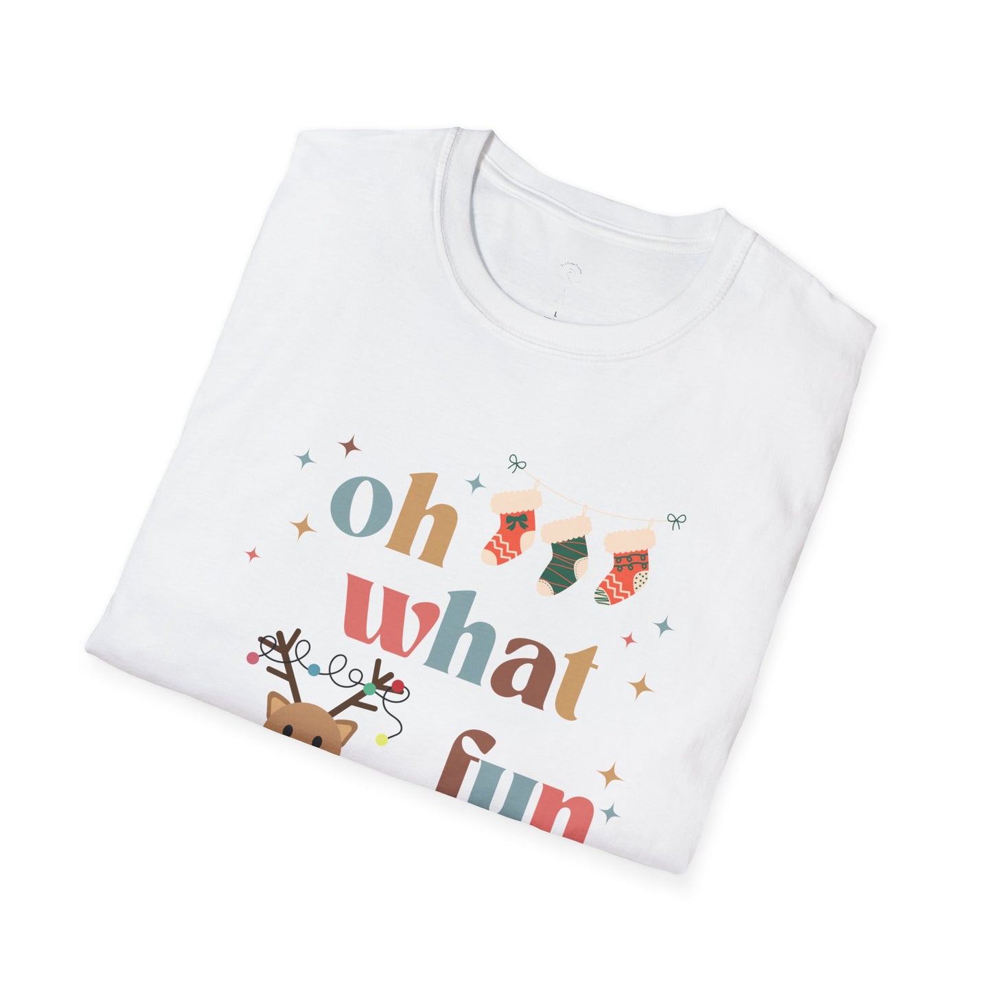 OH WHAT FUN reindeer Softstyle T-Shirt