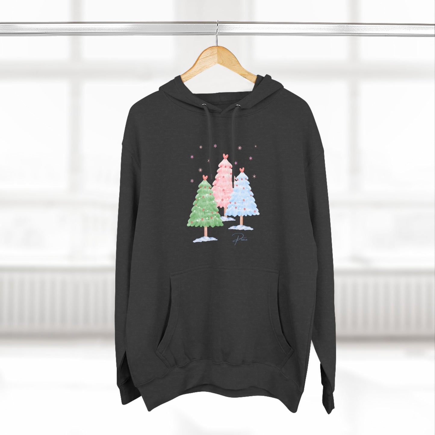 CHRISTMAS TREE PEACE Three-Panel Fleece Hoodie