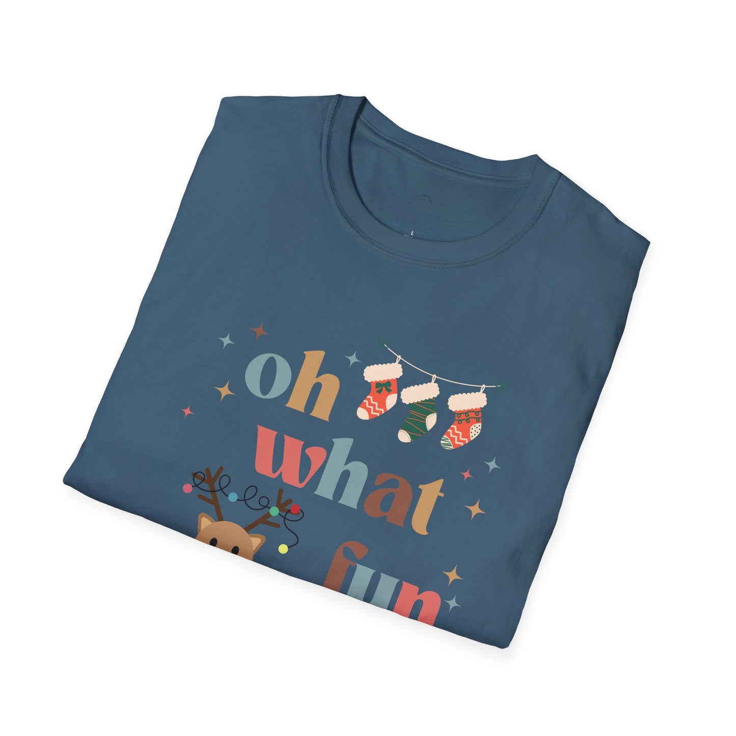 OH WHAT FUN reindeer Softstyle T-Shirt