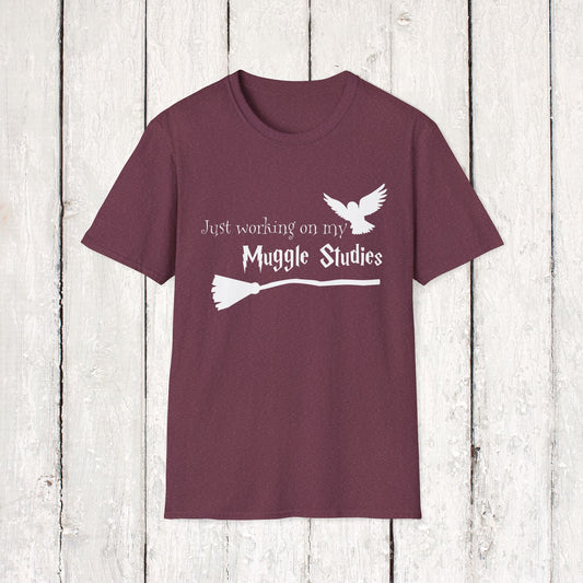 JUST WORKING ON MY MUGGLE STUDIES Softstyle T-Shirt