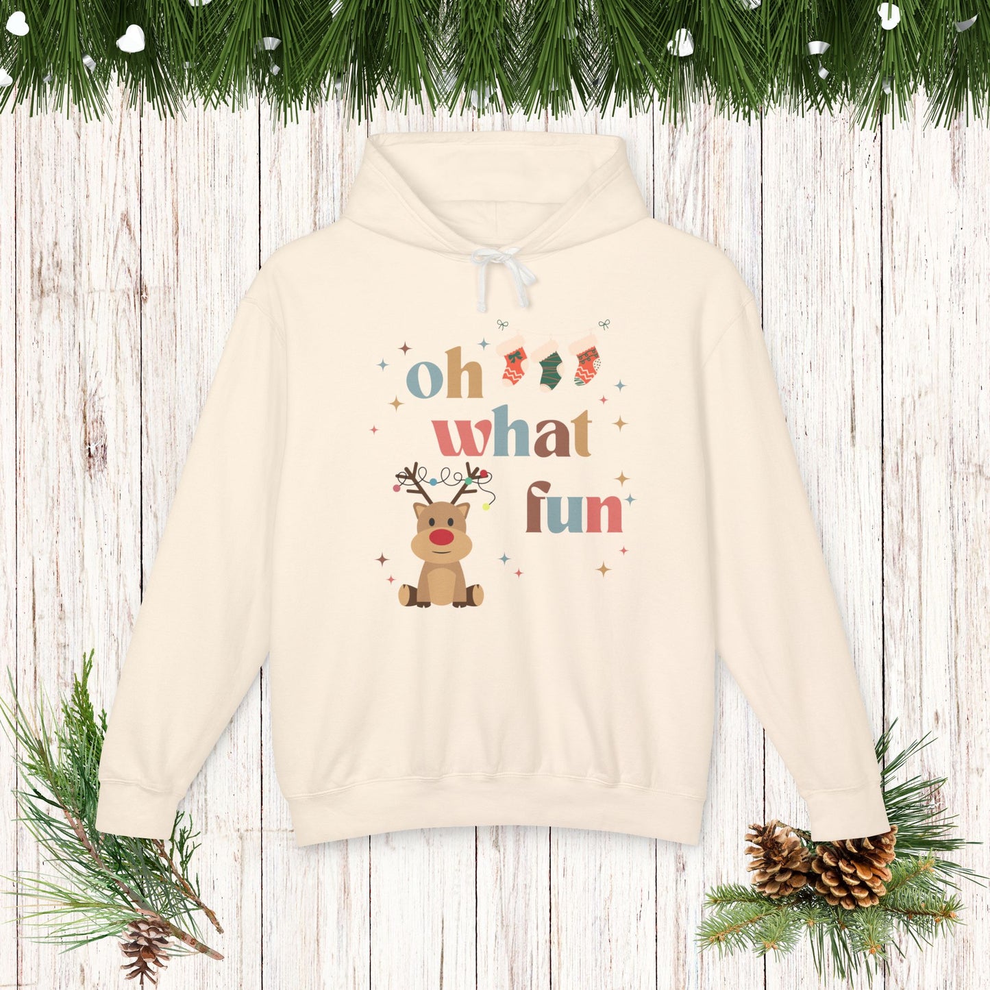 OH WHAT FUN Unisex Lightweight Hooded Sweatshirt