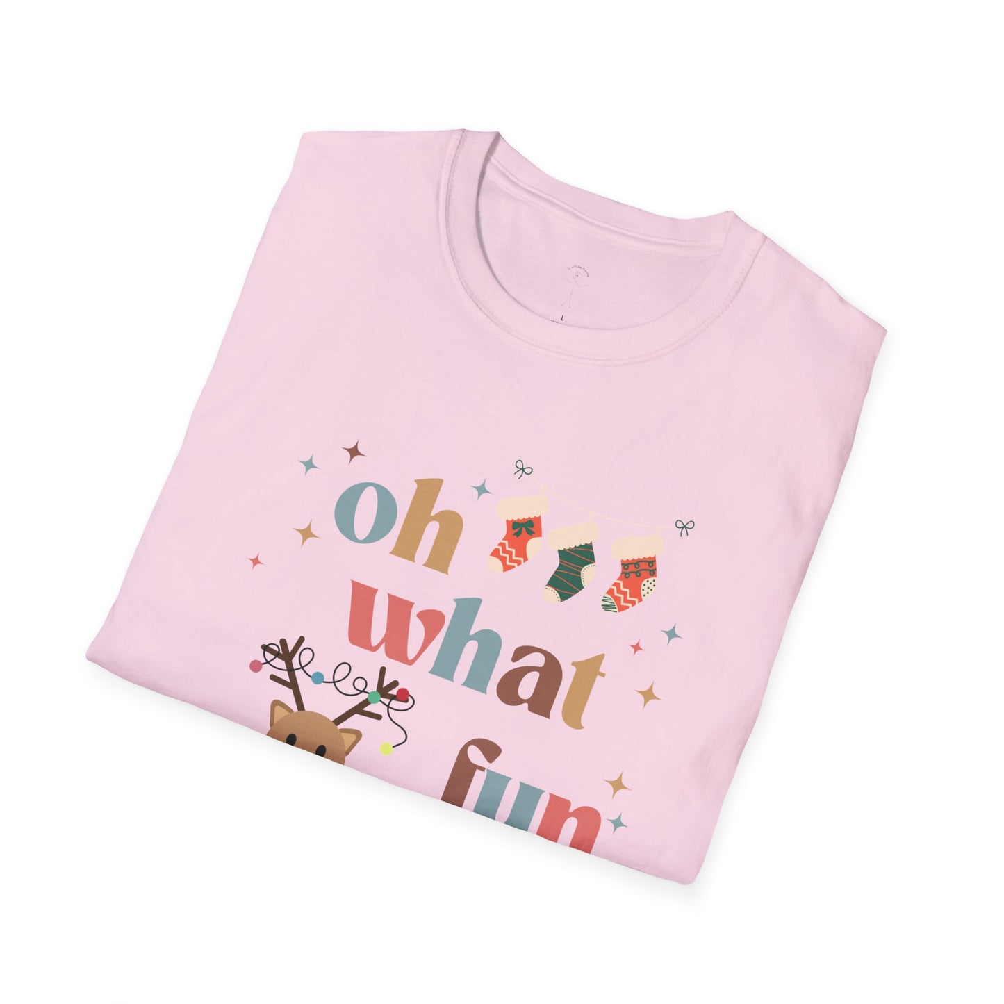 OH WHAT FUN reindeer Softstyle T-Shirt