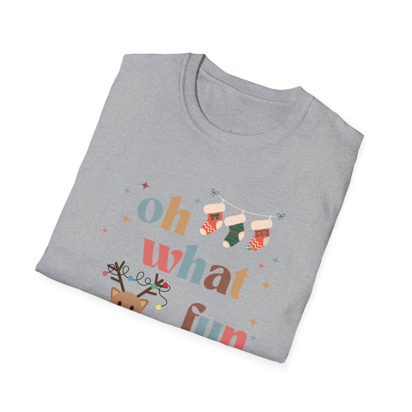 OH WHAT FUN reindeer Softstyle T-Shirt